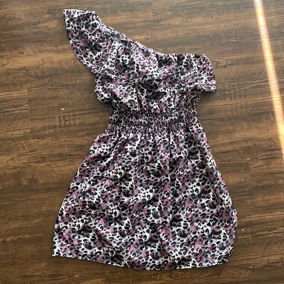 Lipstick Boutique Dresses & Skirts - Purple Cheetah One Shoulder Dress